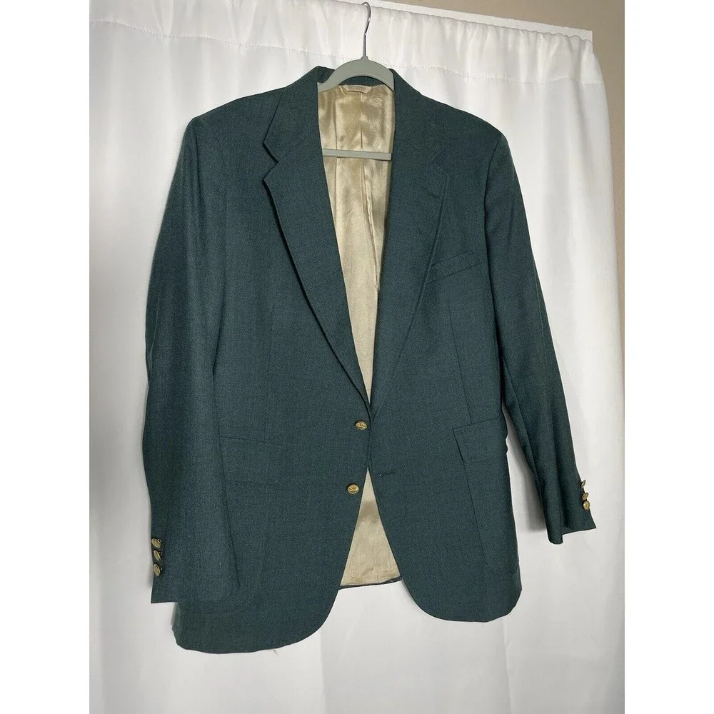 Mikael York Men's Green Long Sleeve Button Down Blazer